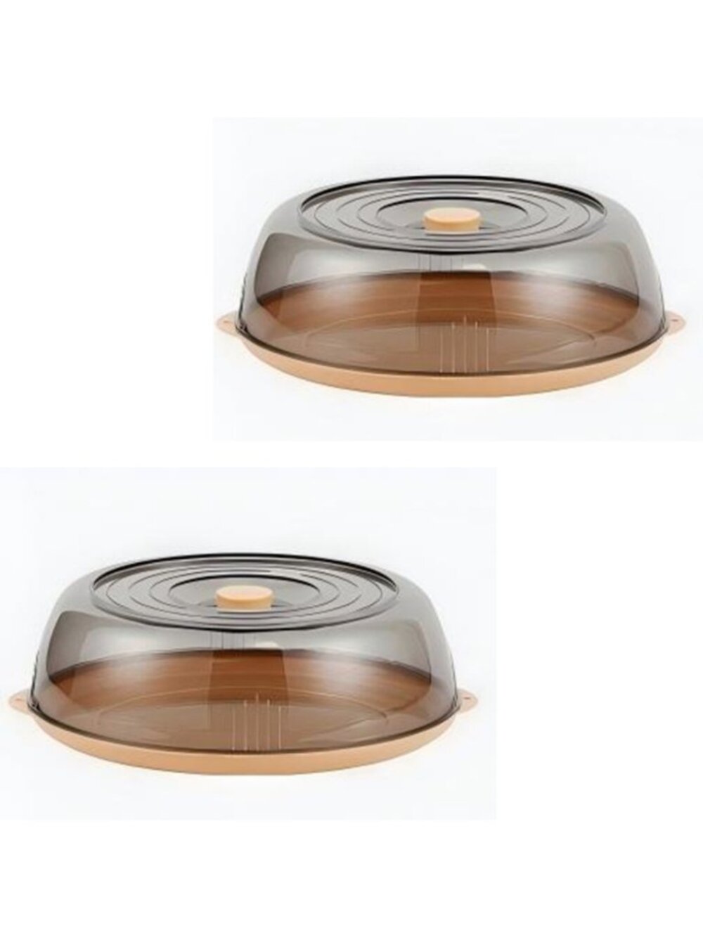 2Pcs Orange Plastic Insulated Food Lid for Serving Storage Baking Home